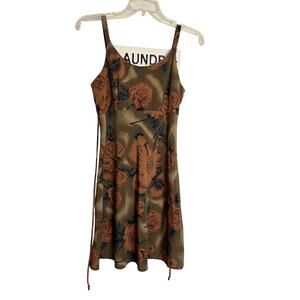 Vintage Y2K Floral Spaghetti Strap Slip Dress Babydoll Sz 3